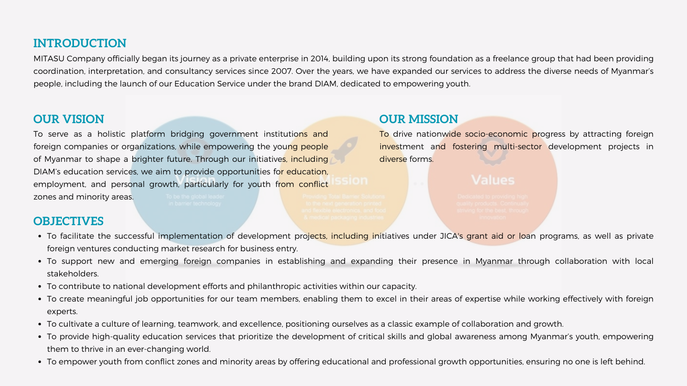 Vision, Mission, and Value